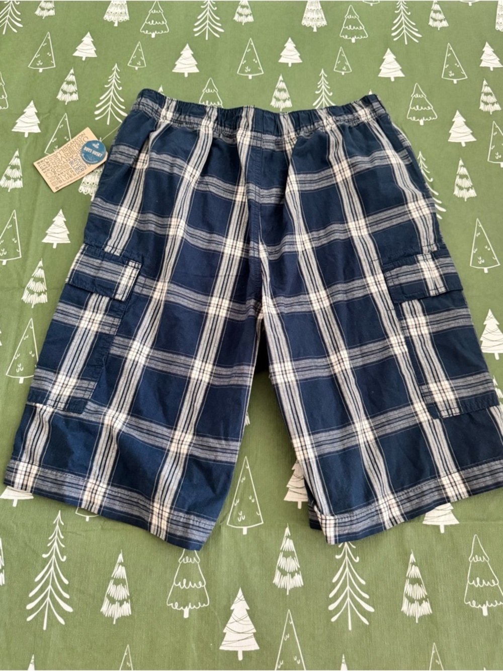 Lot of 2 Canyon River Blues Boys XL 18/20 Husky Plaid Cotton Cargo Shorts NWT - Picture 9 of 16